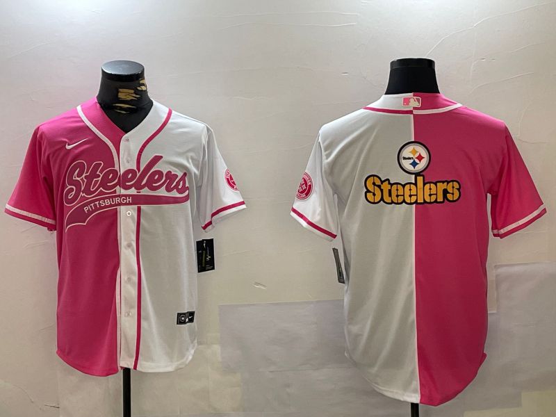 Men Pittsburgh Steelers Blank white pink Joint Name 2024 Nike Limited NFL Jersey style 9